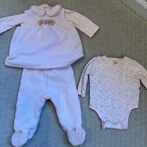 Little Me Pink and Gold Baby Set